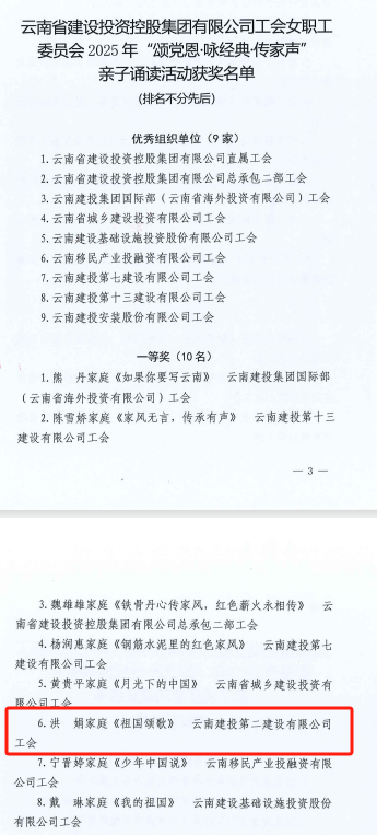 【创先争优】公司亲子诵读、女职工诗歌朗诵荣获集团一二等奖